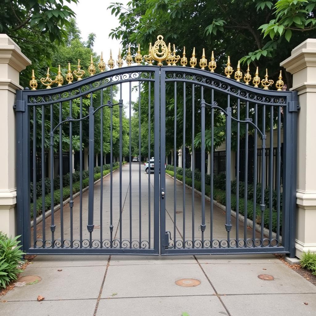 Hình ảnh cửa sắt sau khi được sửa chữa và sơn mới tại Quận Tân Phú