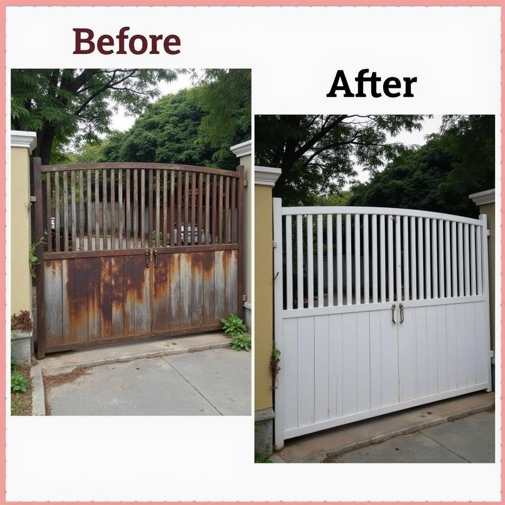 Cửa sắt đã sửa chữa hoàn thiện trên đường Nguyễn Ảnh Thủ, Quận 12