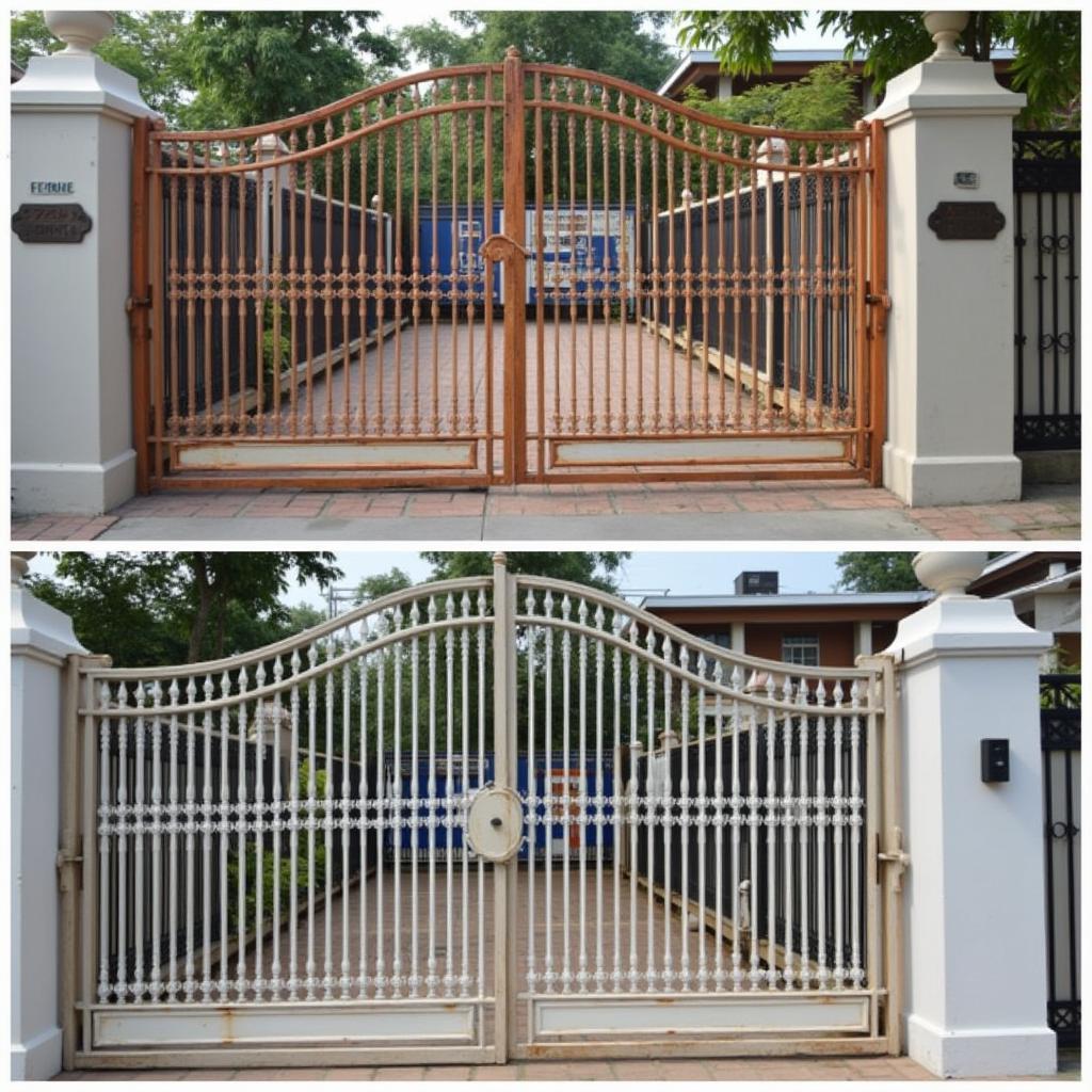 Cửa sắt trước và sau khi sửa chữa tại Quận 10, sự khác biệt rõ rệt về chất lượng