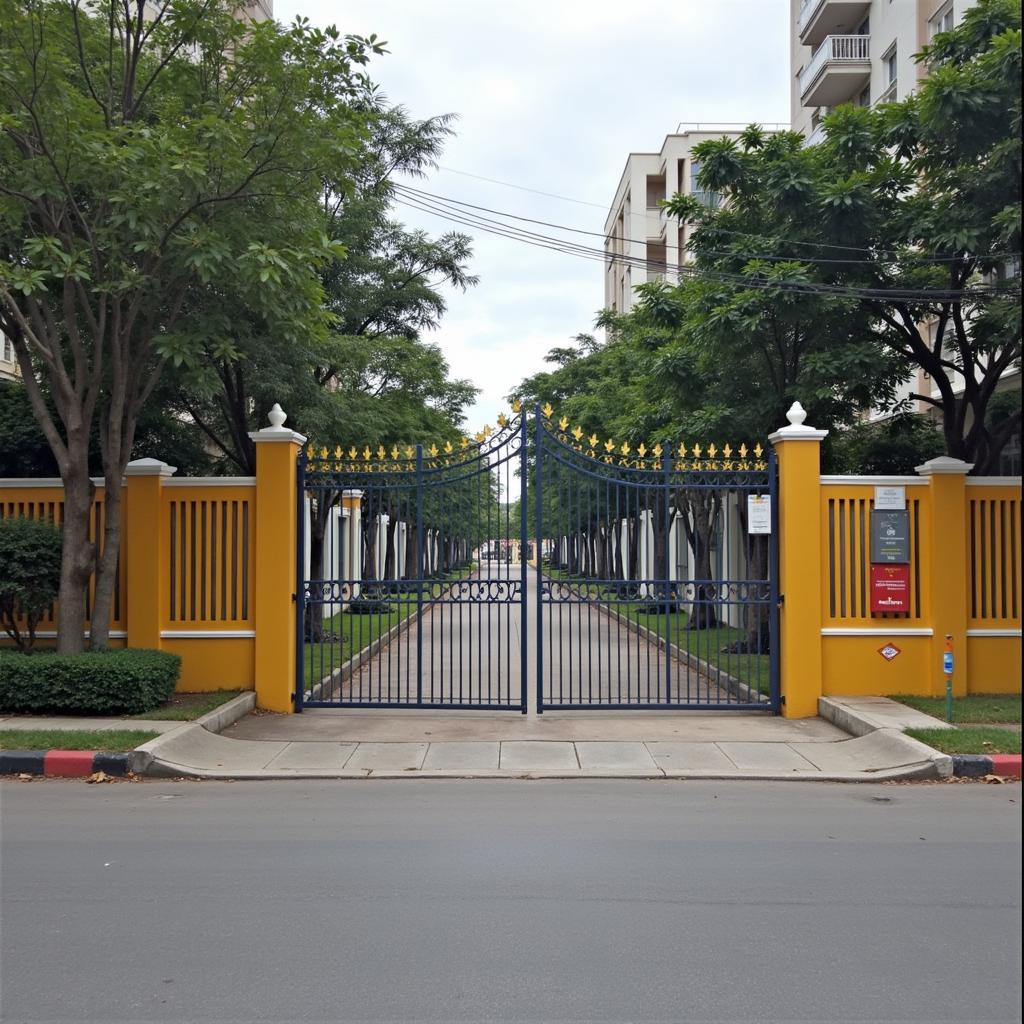 Cửa sắt được sơn mới, sáng bóng trên đường Trường Chinh, Quận 12