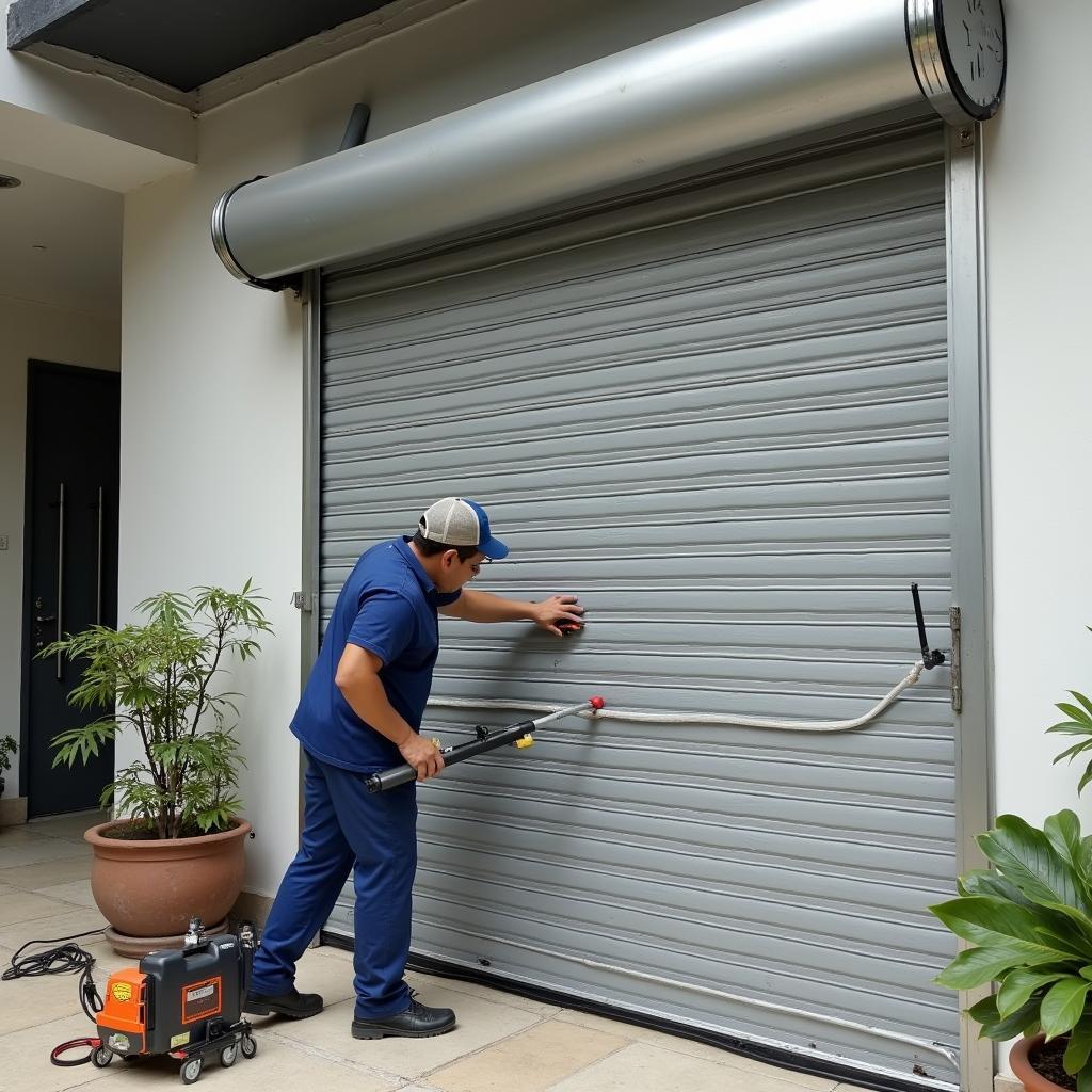 Sửa cửa cuốn bị kẹt không lên xuống được tại nhà TPHCM giá rẻ