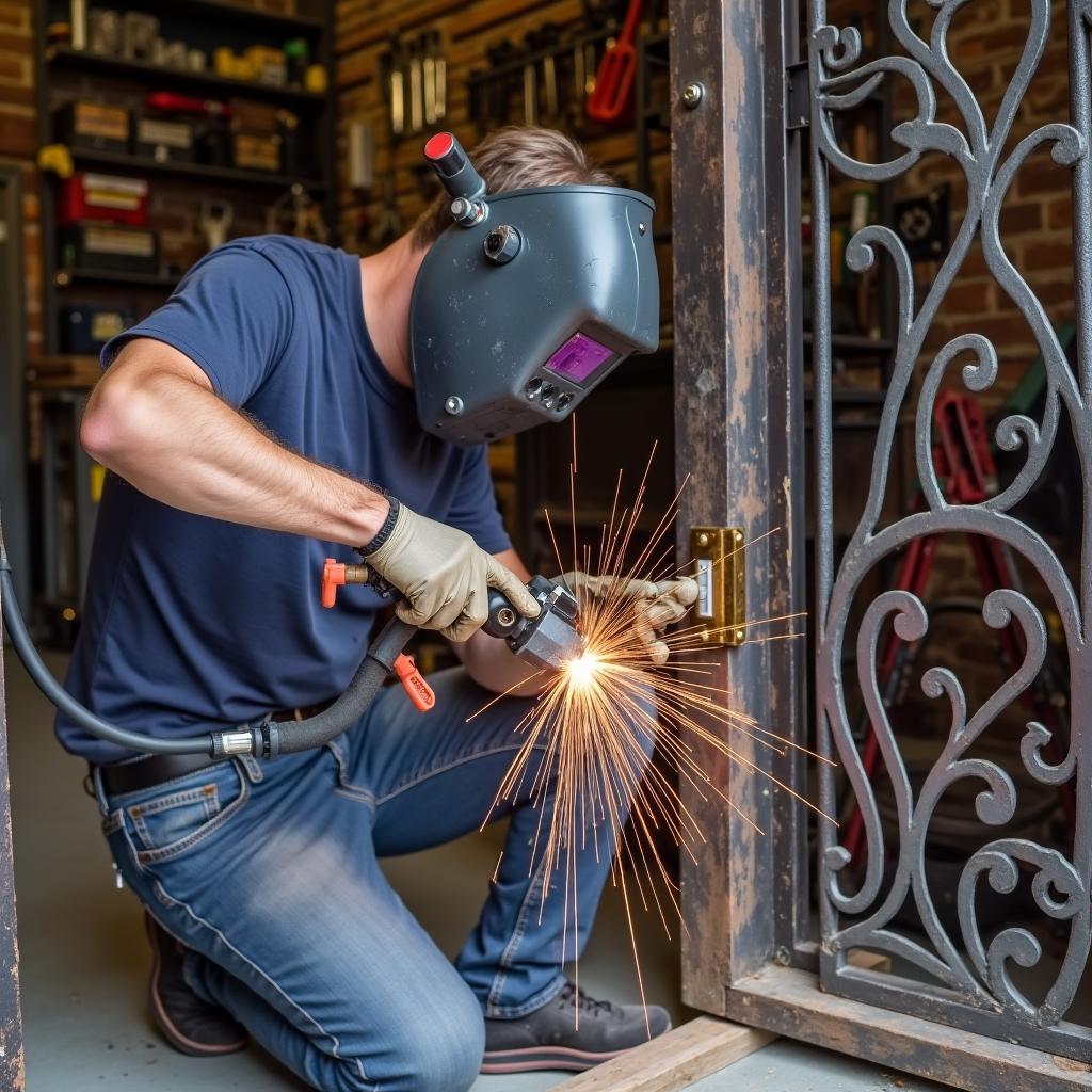 Thợ hàn cửa sắt tại Quận 11, sử dụng máy hàn hiện đại, đảm bảo chất lượng mối hàn